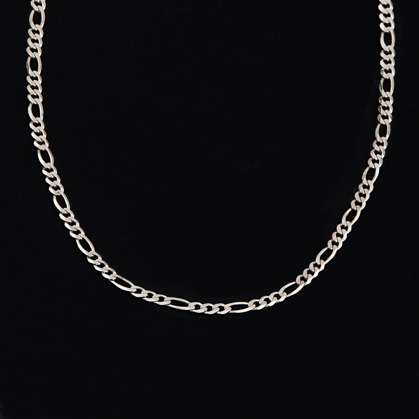 Figaro chain necklace 4.8mm flat silver 925