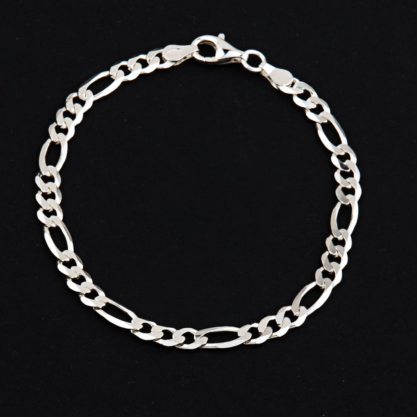 Figarokette Armband 4,8mm flach Silber 925